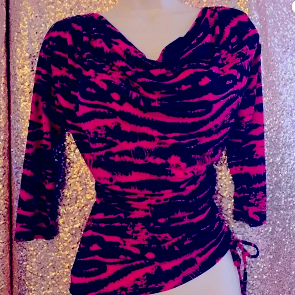 Michael  Kors 3/4 Sleeves Pink Stripe top